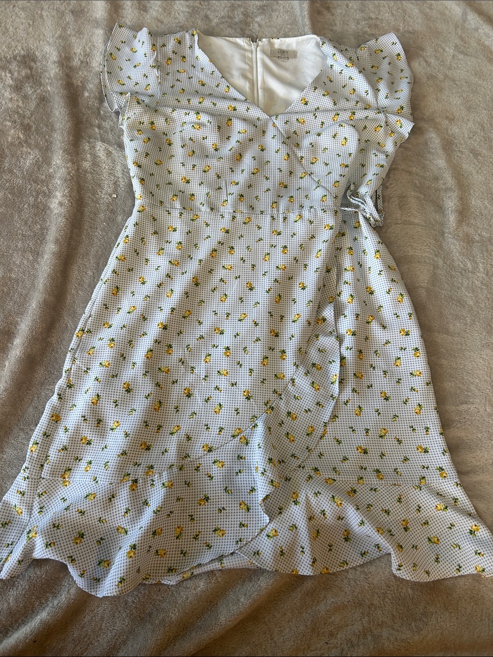 Loft floral faux wrap dress
